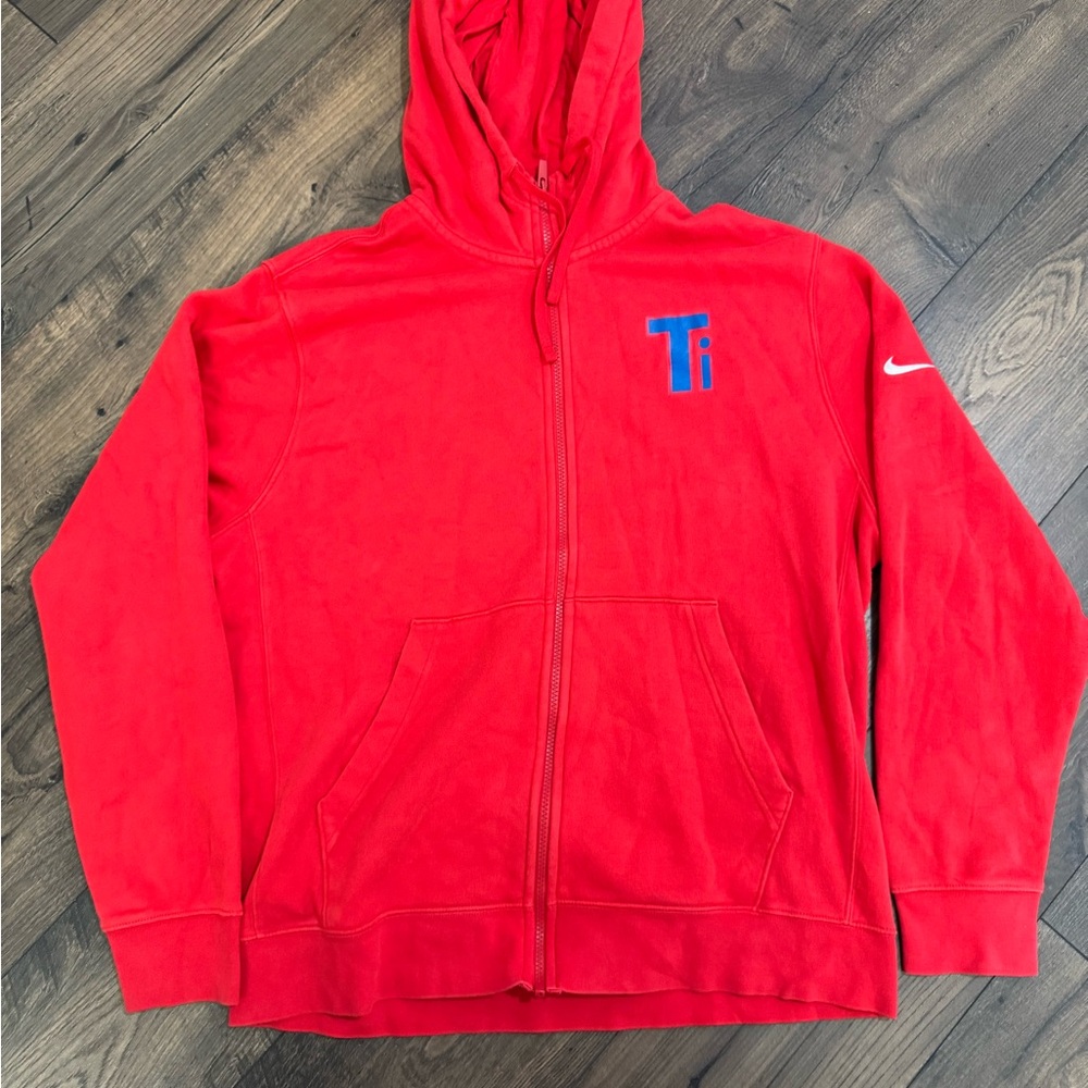 Team Iowa Nike Red Full-Zip Hoodie with Blue Logo